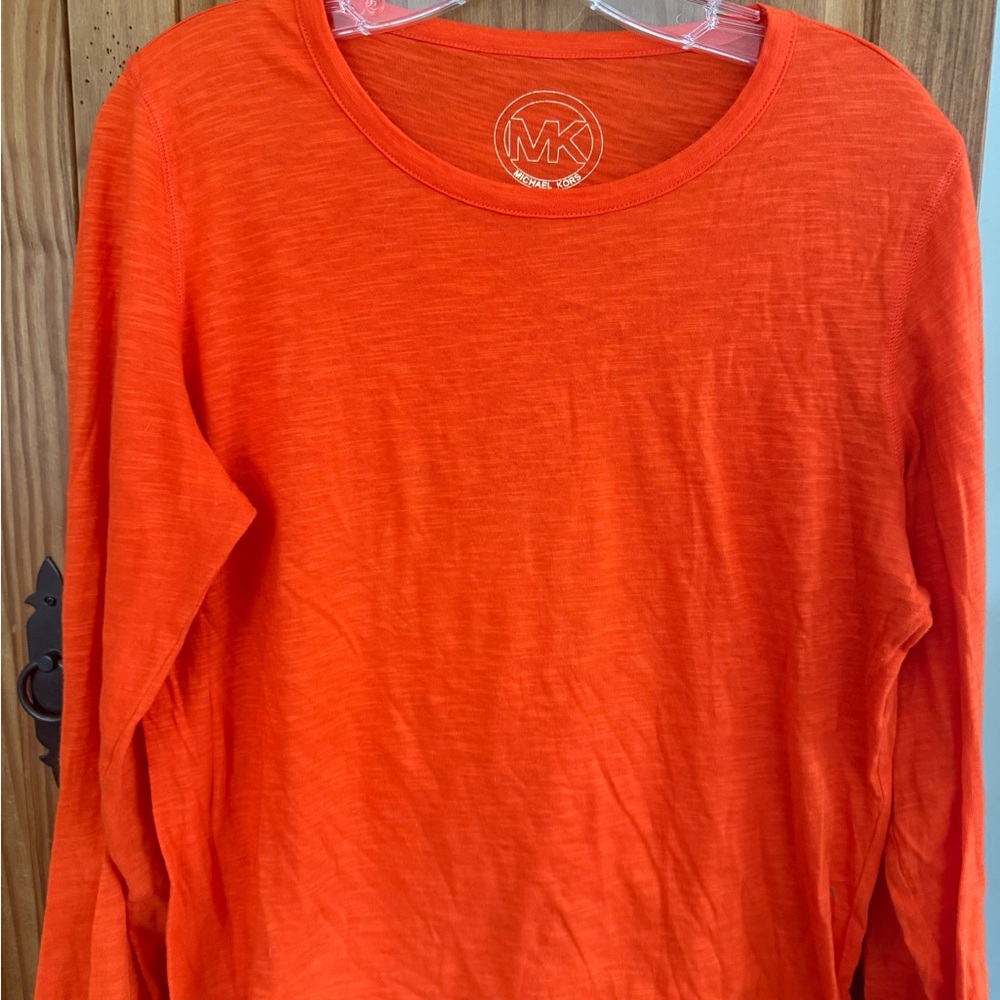 Michael Kors Women's Long-Sleeve Crewneck Tee - Bright Orange